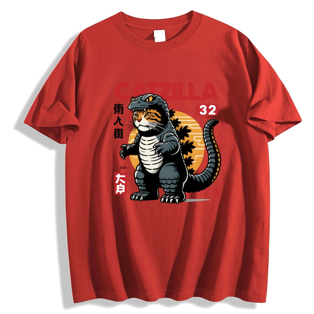 Catzilla Cat Godzilla Japanese Style Classic Tee