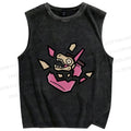 Unisex Dinosaur in Jar Printed Washed Tank Top
