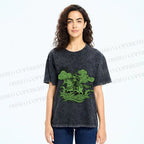 Unisex Japanese Ukiyo-e Frog Printed Washed Tee