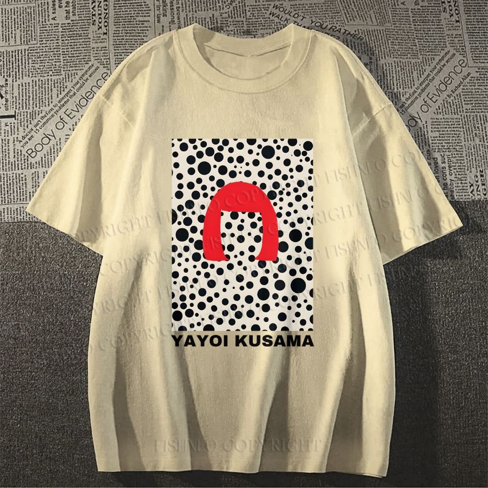 Unisex Classic Yayoi Kusama Printed Cotton Printed T-shirt