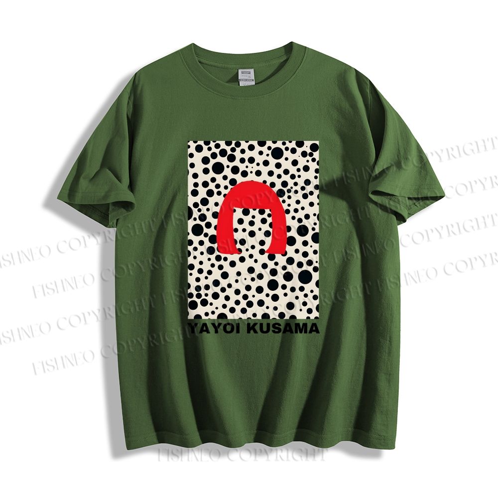 Unisex Classic Yayoi Kusama Printed Cotton Printed T-shirt