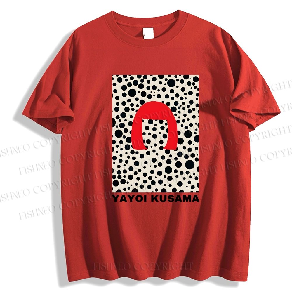 Unisex Classic Yayoi Kusama Printed Cotton Printed T-shirt