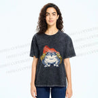 Unisex Frog Printed Washed Tee