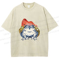 Unisex Frog Printed Washed Tee