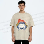 Unisex Frog Printed Washed Tee