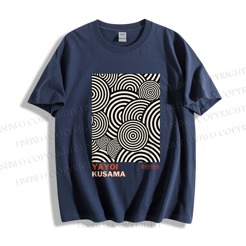 Unisex Classic Yayoi Kusama Circle Printed Cotton Printed T-shirt