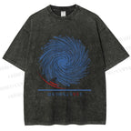 Unisex Whirlpool Waves Printed Washed Tee