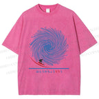 Unisex Whirlpool Waves Printed Washed Tee