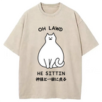 Oh Lawd He Sittin Washed T-Shirt