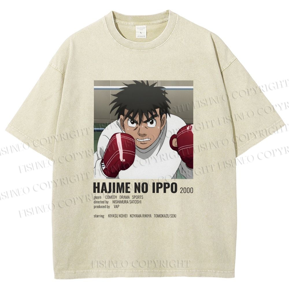 Unisex Hajime no Ippo Printed Washed Tee