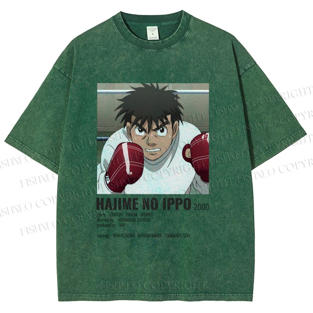 Unisex Hajime no Ippo Printed Washed Tee