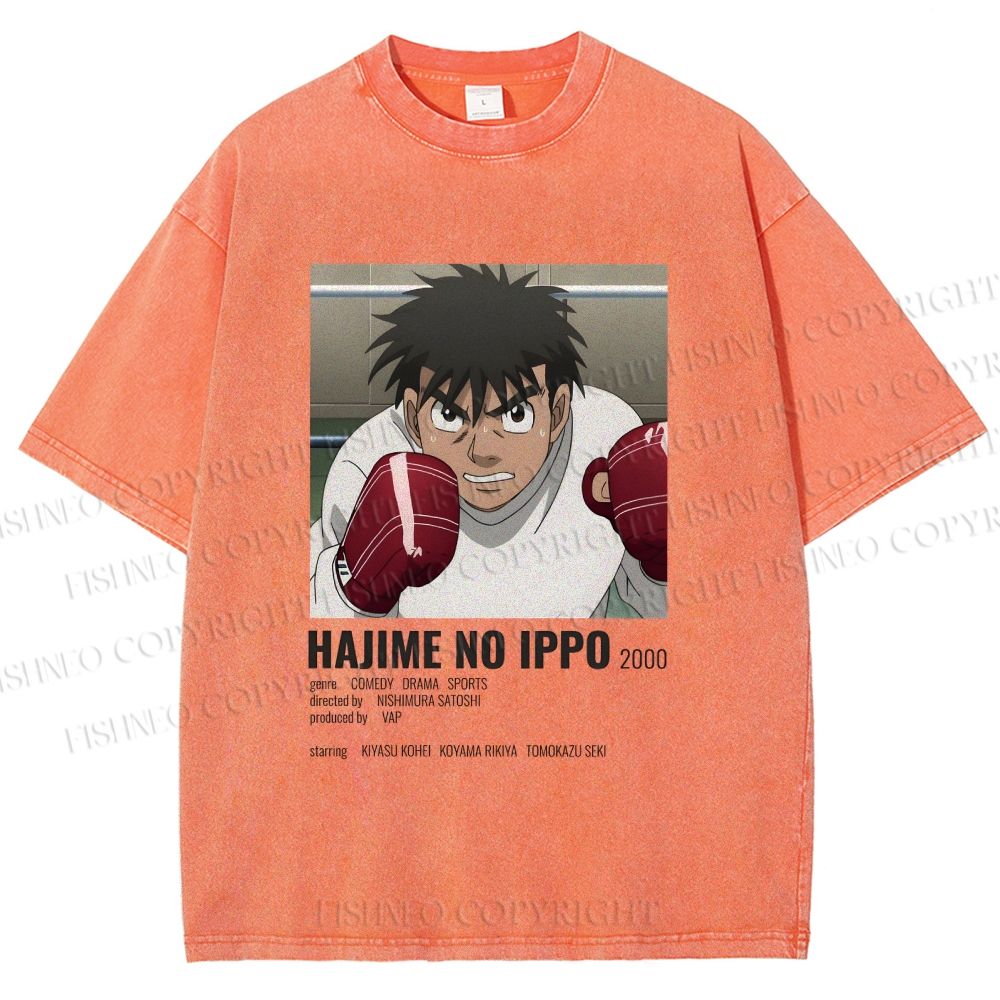 Unisex Hajime no Ippo Printed Washed Tee