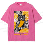 Unisex Saguaro National Park Owl Printed Washed Tee