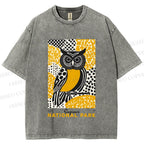 Unisex Saguaro National Park Owl Printed Washed Tee
