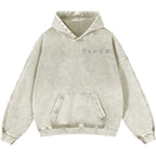 Cat Vintage Washed Cotton Back Art Hoodie