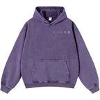 Cat Vintage Washed Cotton Back Art Hoodie