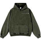 Cat Vintage Washed Cotton Back Art Hoodie