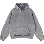Cat Vintage Washed Cotton Back Art Hoodie