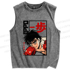 Unisex Hajime No Ippo Printed Washed Tank Top