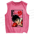 Unisex Hajime No Ippo Printed Washed Tank Top
