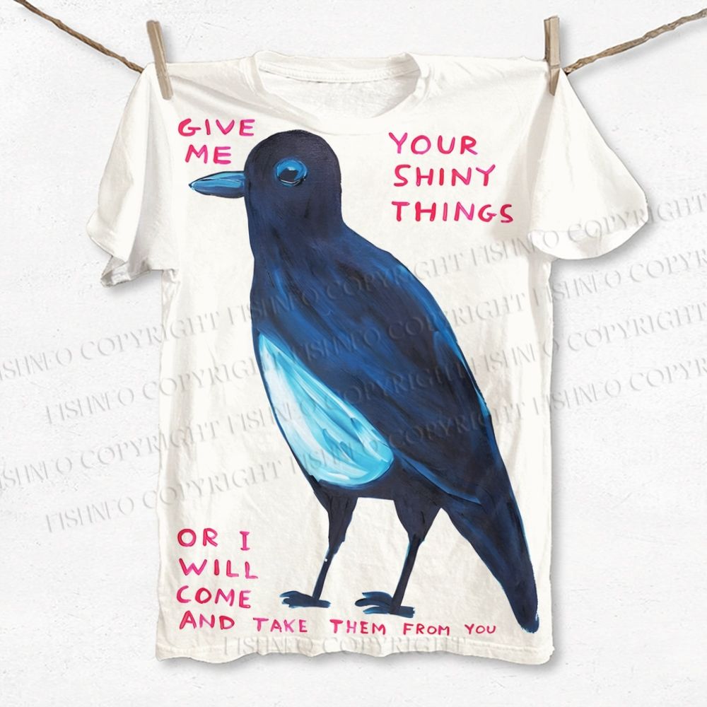 Unisex Give Me Bird Printed Classic T-shirt