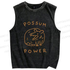 Unisex Opossum Power Printed Washed Tank Top