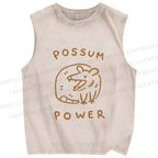 Unisex Opossum Power Printed Washed Tank Top