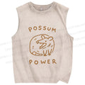 Unisex Opossum Power Printed Washed Tank Top
