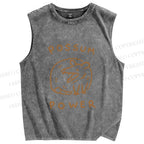 Unisex Opossum Power Printed Washed Tank Top