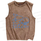 Unisex Love Rat Printed Washed Tank Top