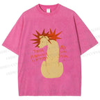 Unisex Dog With Stars Printed Washed Tee