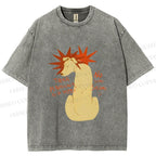 Unisex Dog With Stars Printed Washed Tee