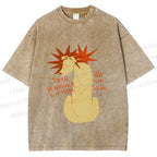 Unisex Dog With Stars Printed Washed Tee