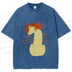 Unisex Dog With Stars Printed Washed Tee