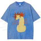Unisex Dog With Stars Printed Washed Tee