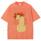 Unisex Dog With Stars Printed Washed Tee
