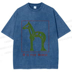 Unisex H is For Horse Printed Washed Tee