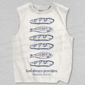 Unisex God Always Provides Fish Printed Tank Top