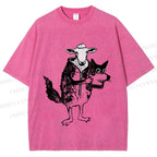 Unisex Sheep In Wolf’s Clothing Printed Washed Tee