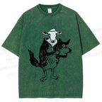 Unisex Sheep In Wolf’s Clothing Printed Washed Tee