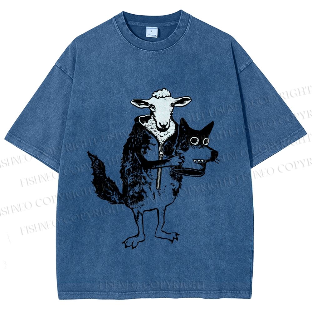 Unisex Sheep In Wolf’s Clothing Printed Washed Tee
