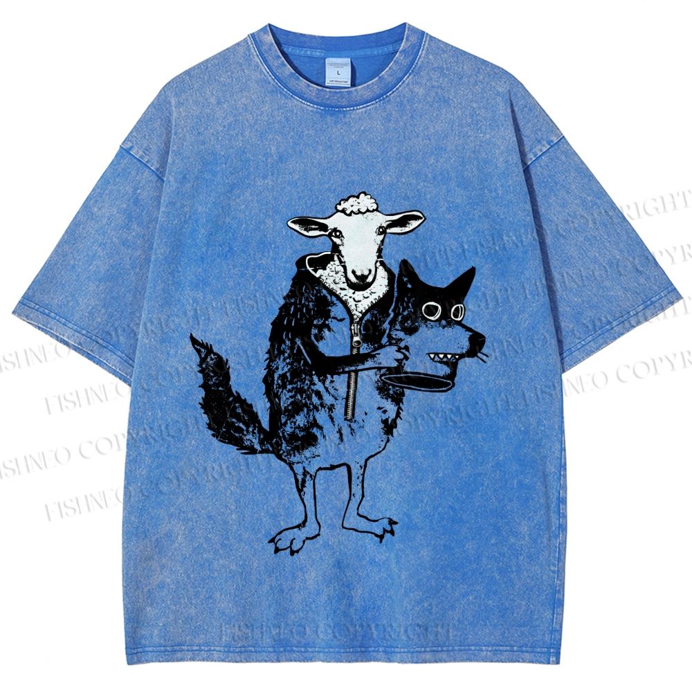 Unisex Sheep In Wolf’s Clothing Printed Washed Tee
