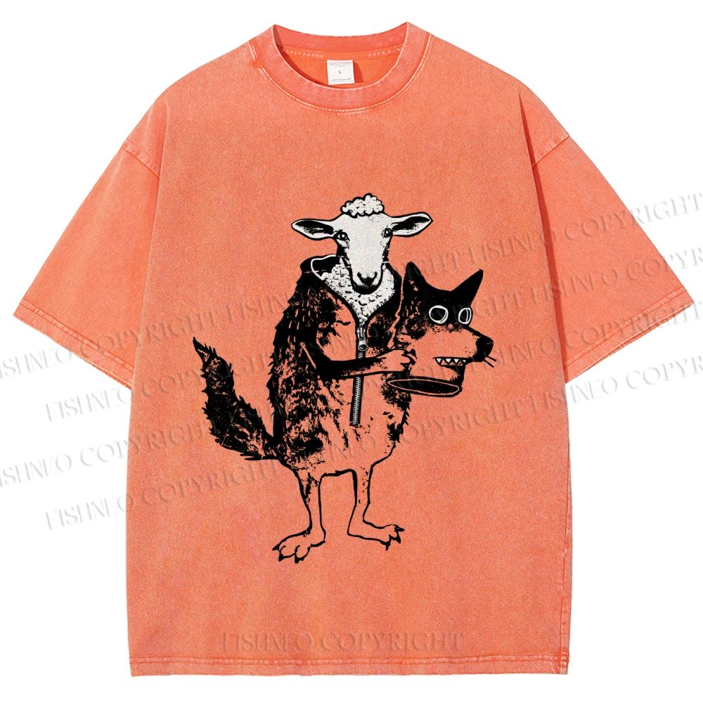 Unisex Sheep In Wolf’s Clothing Printed Washed Tee