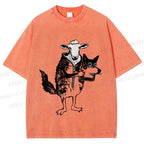 Unisex Sheep In Wolf’s Clothing Printed Washed Tee