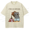 Unisex Pour It On Cat Printed Washed Tee