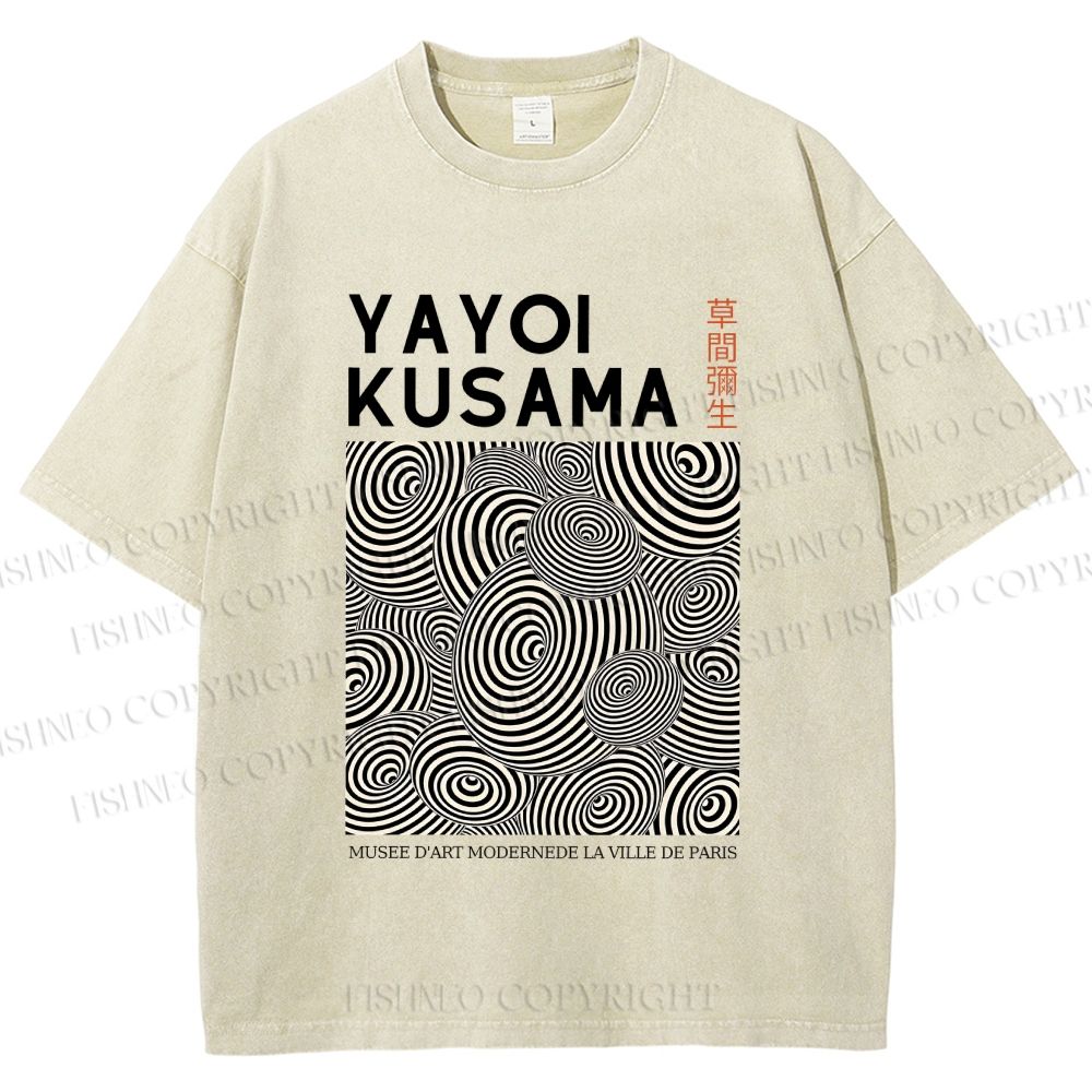Unisex Yayoi Kusama Circle Printed Washed Tee