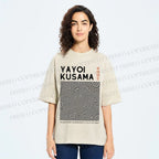 Unisex Yayoi Kusama Circle Printed Washed Tee