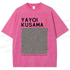 Unisex Yayoi Kusama Circle Printed Washed Tee