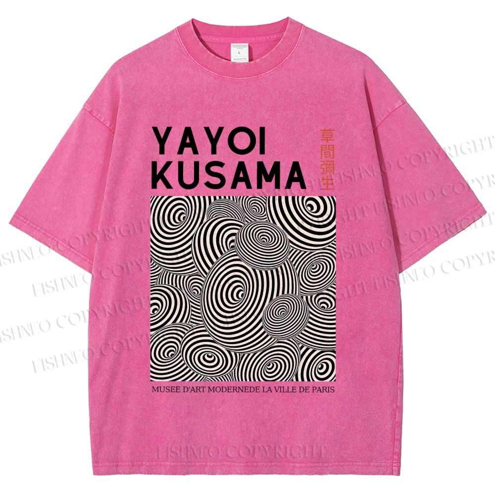 Unisex Yayoi Kusama Circle Printed Washed Tee