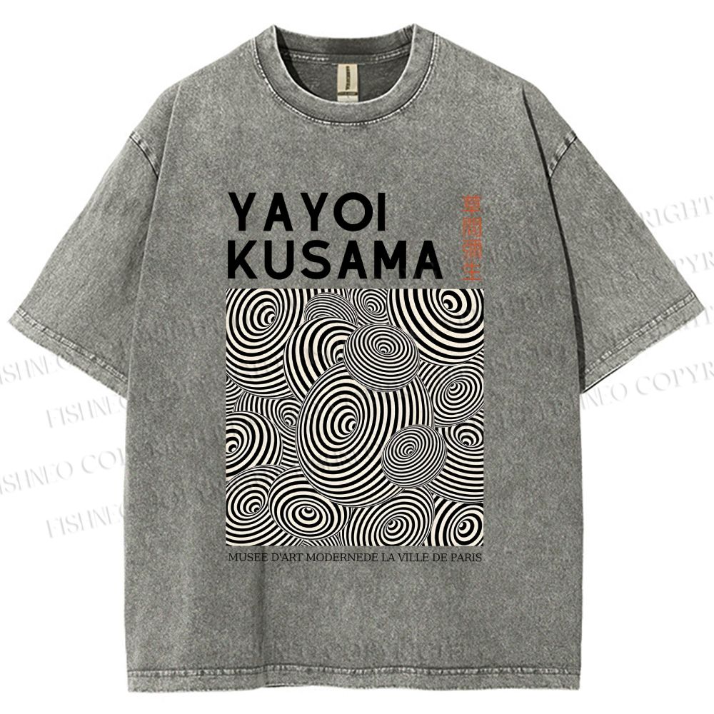 Unisex Yayoi Kusama Circle Printed Washed Tee